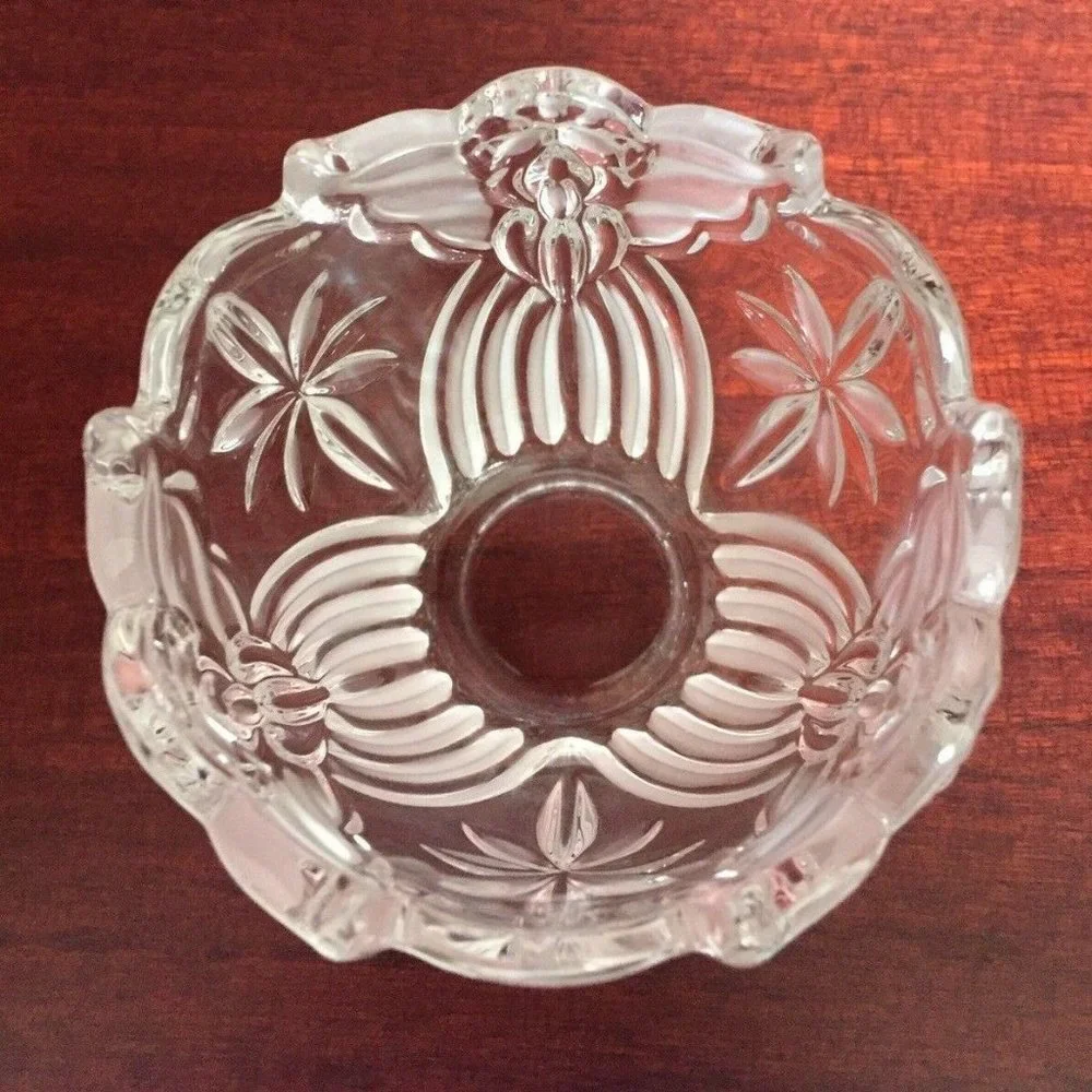 Mikasa Angel Frosted Glass Candle Holder Jar Stars
